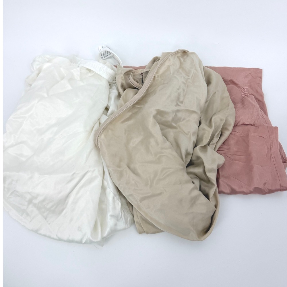 DAMAGED Blissy Silk Pillowcase Lot of 3 King 22-Momme Mulberry Silk